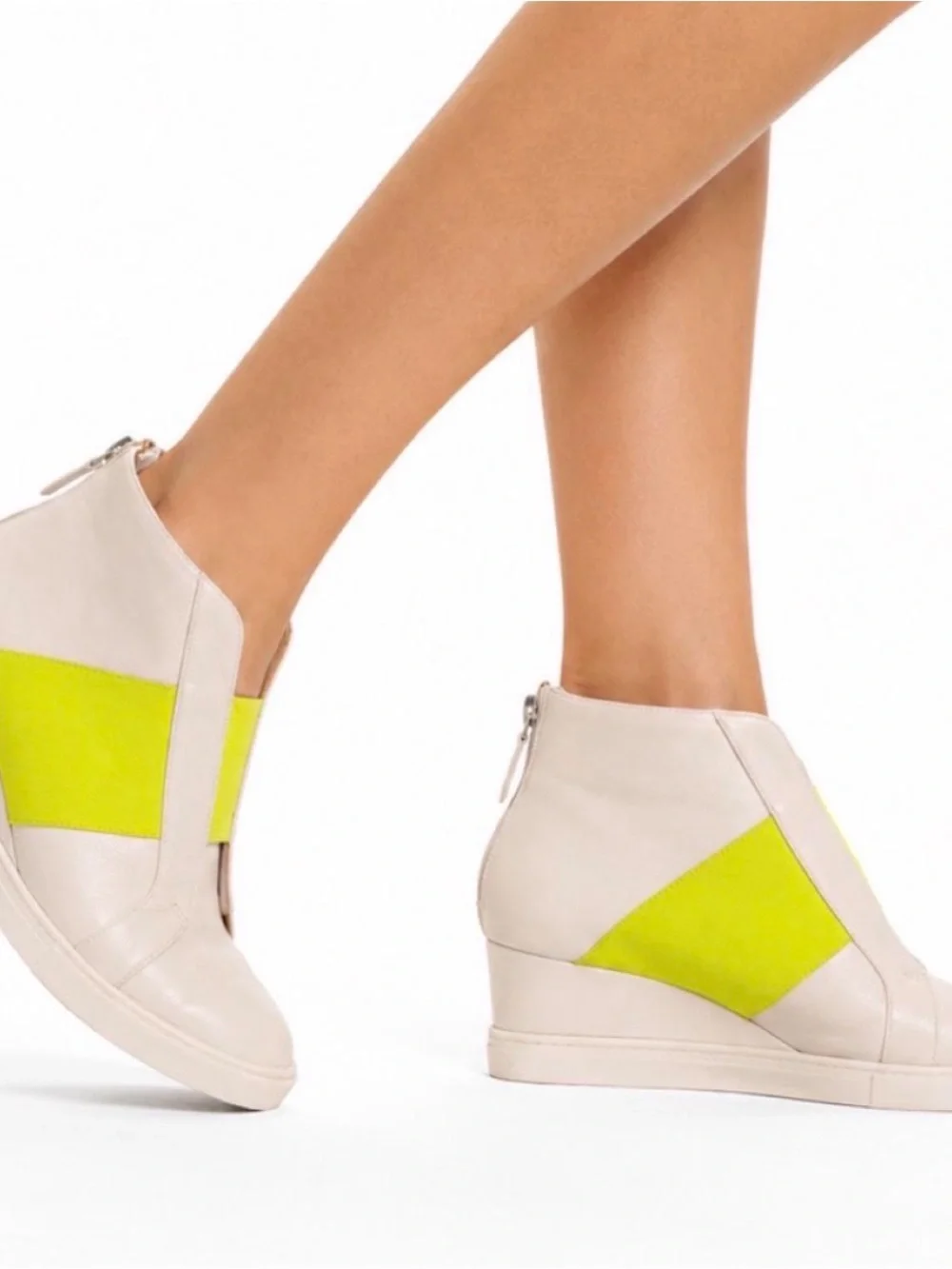 $220 - Lina Paolo Hidden Wedge High-Top Sneakers – Women’s Size 7M